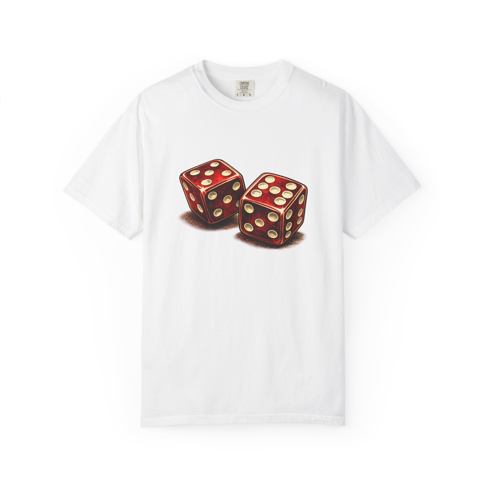 Dice Graphic T-Shirt — Retro Red Dice Design