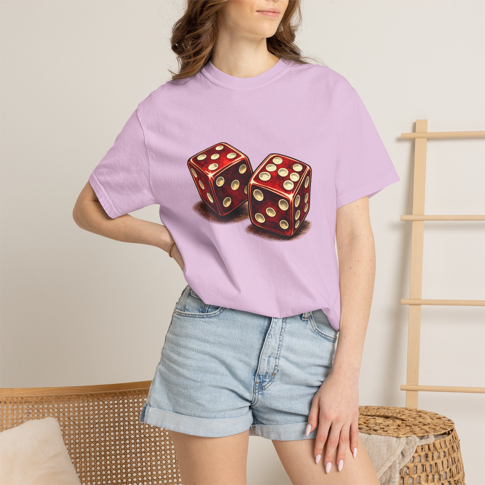 Dice Graphic T-Shirt — Retro Red Dice Design