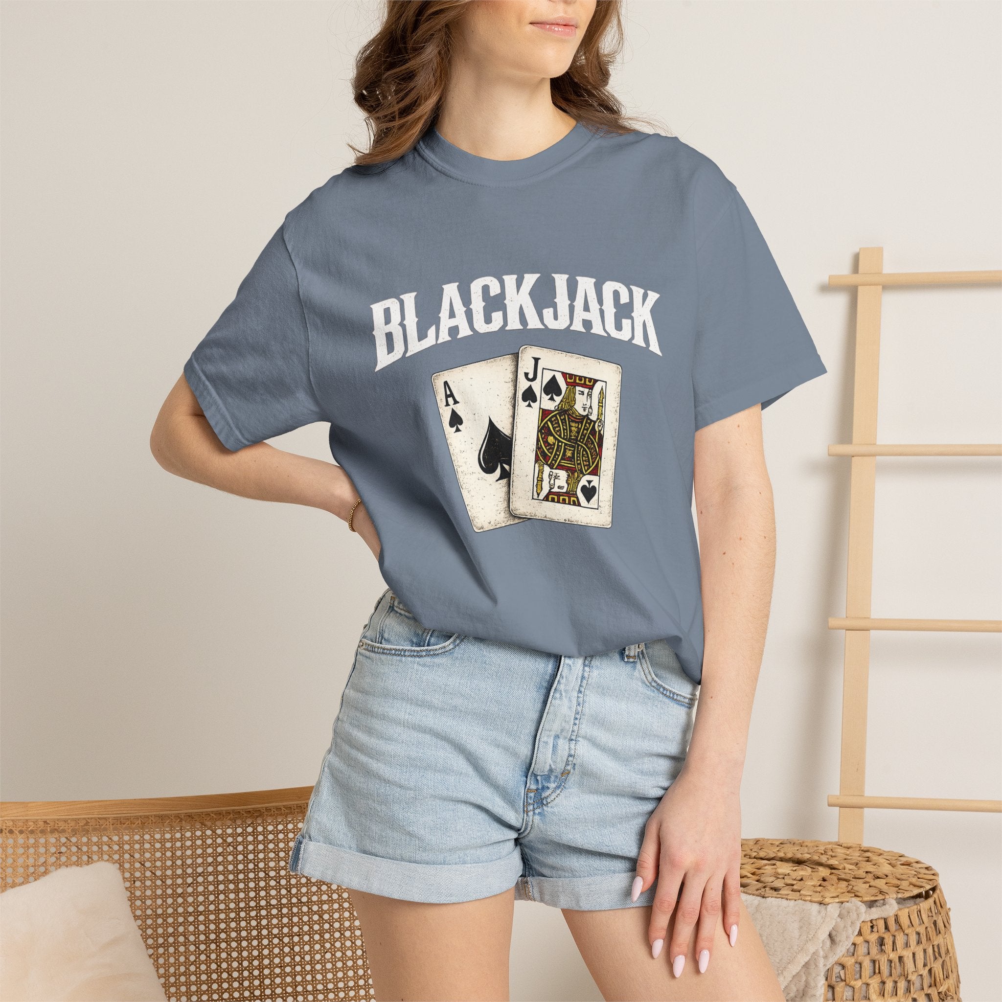 Blackjack Playing Cards T-Shirt — Vintage Casino Poker Tee