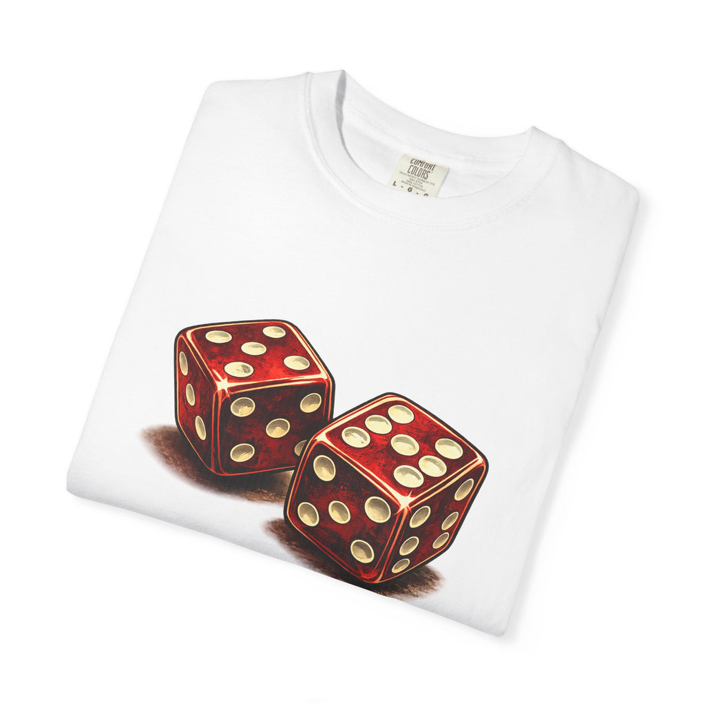 Dice Graphic T-Shirt — Retro Red Dice Design