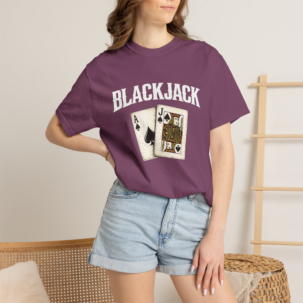 Blackjack Playing Cards T-Shirt — Vintage Casino Poker Tee