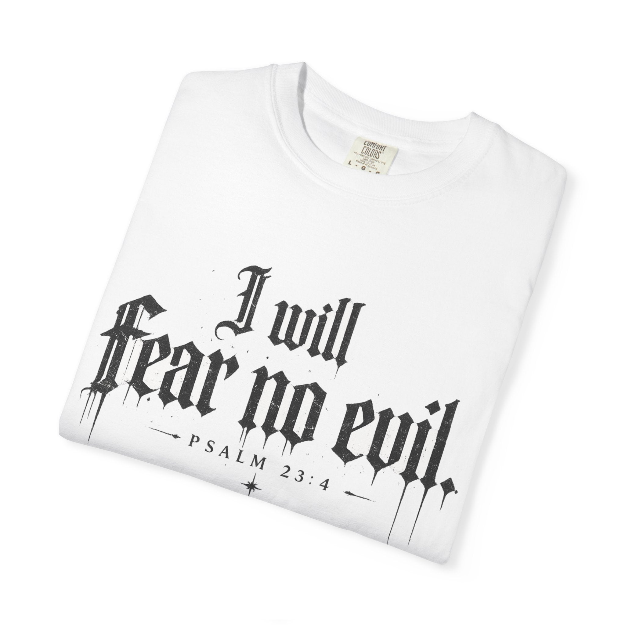 "I Will Fear No Evil" Psalm 23 Christian T-Shirt