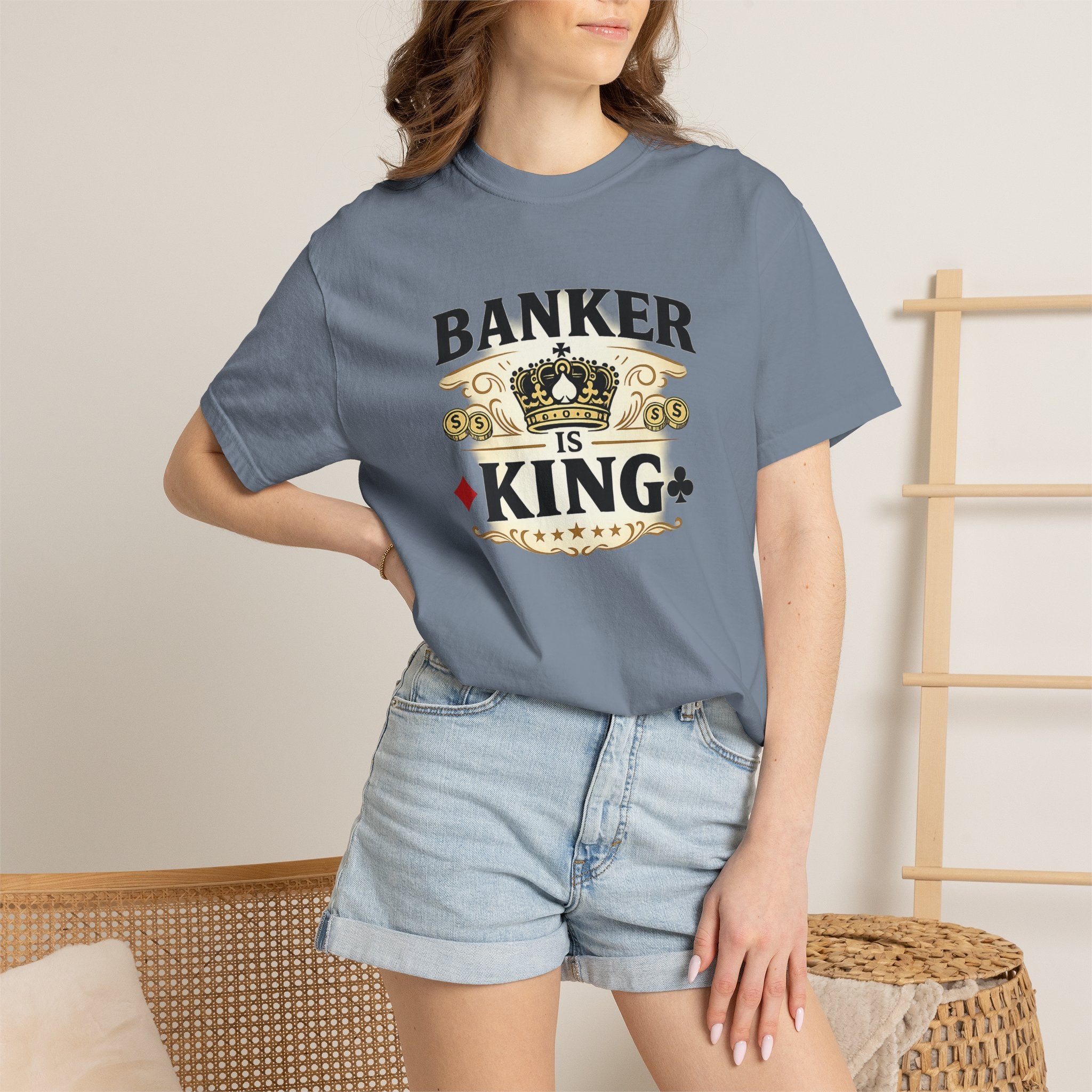 Banker Is King T-Shirt — Retro Crown Money Graphic Tee (Back "BANKER")