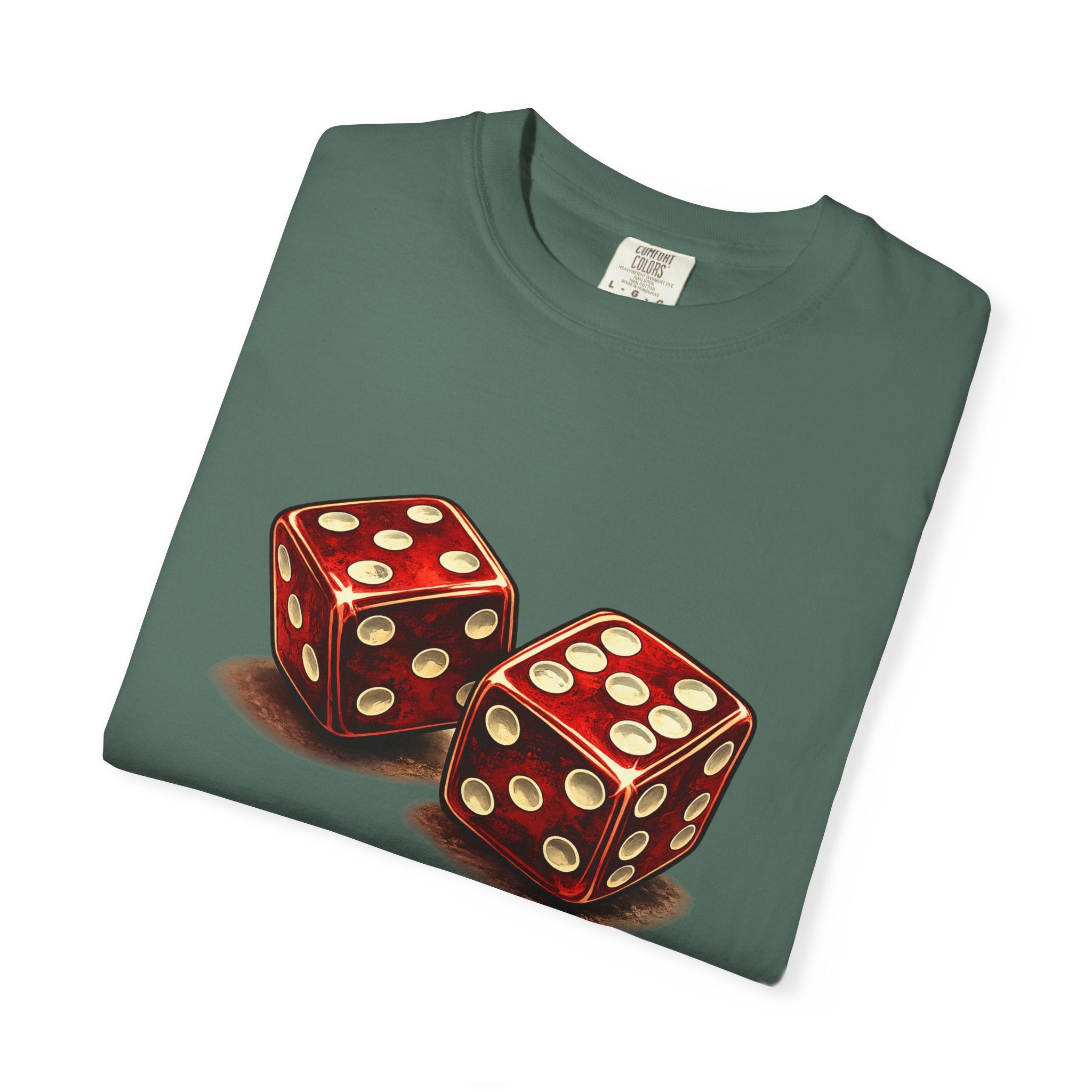 Dice Graphic T-Shirt — Retro Red Dice Design