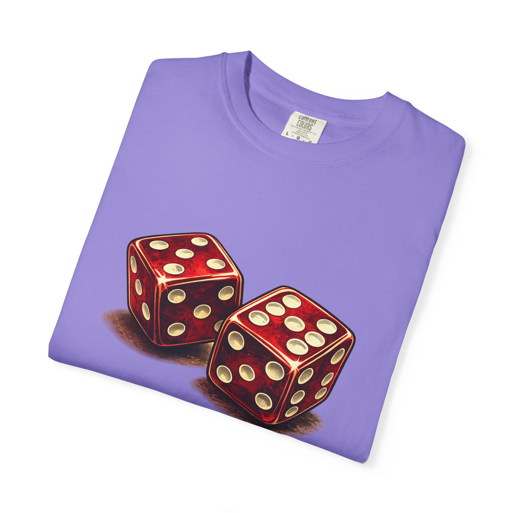 Dice Graphic T-Shirt — Retro Red Dice Design