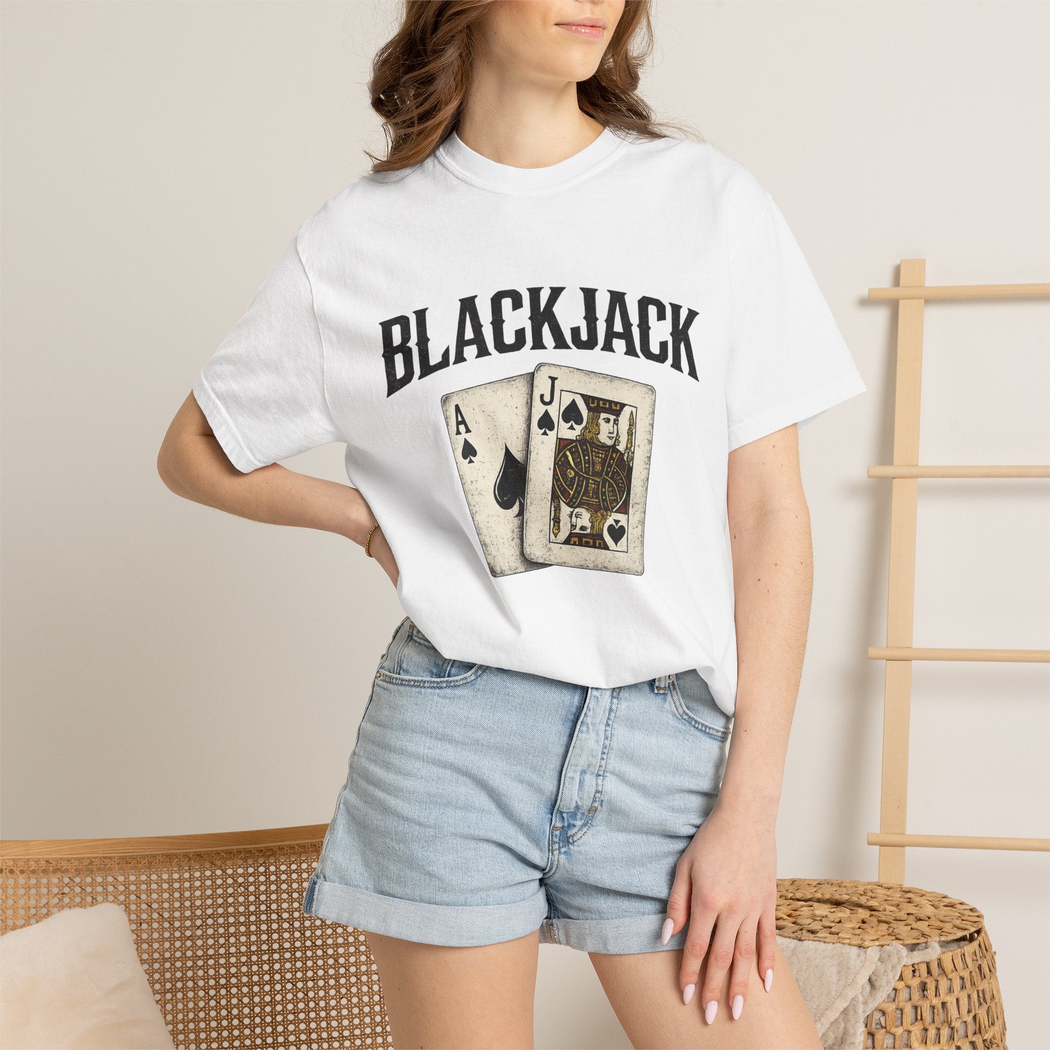 Blackjack Playing Cards T-Shirt — Vintage Casino Poker Tee
